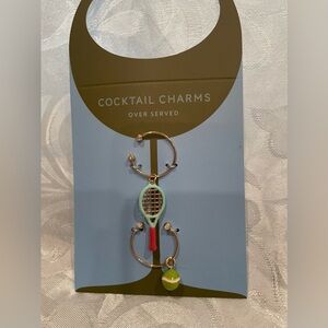 Anthropologie Cheers to Two Charms for glass.For The Tennis Lover! New